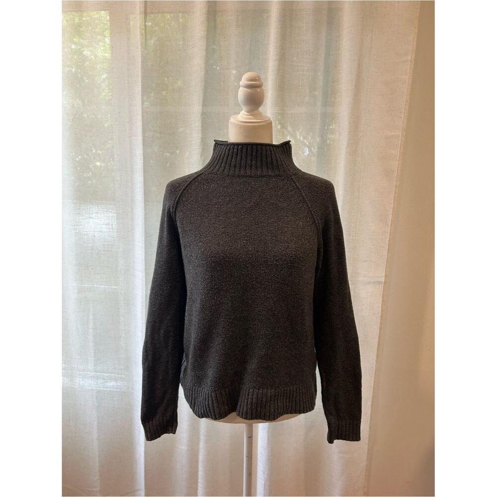 Banana Republic Dark Charcoal Gray Mock Neck Turtleneck Sweater Size Small